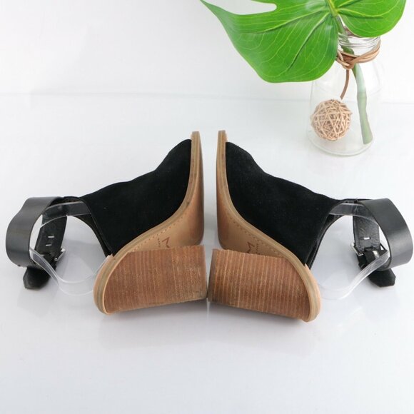 Marc Fisher Womens Vashi Sandal Size 9 Black Suede Block Heel Ankle Strap Bootie - Picture 9 of 12